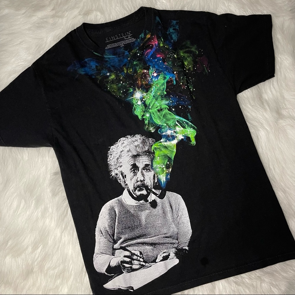 Albert Einstein Black Graphic Tee - image 1